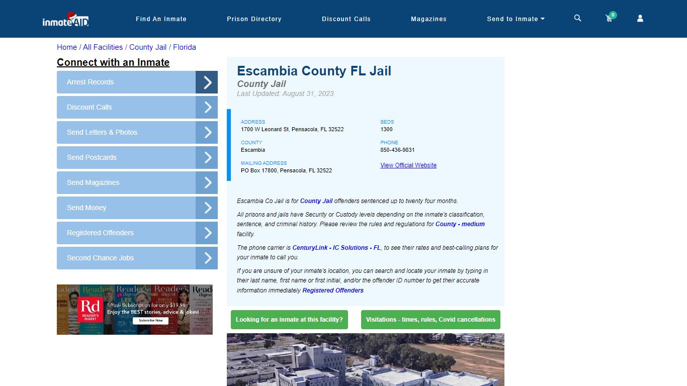 Escambia County FL Jail - Inmate Locator - Pensacola, FL